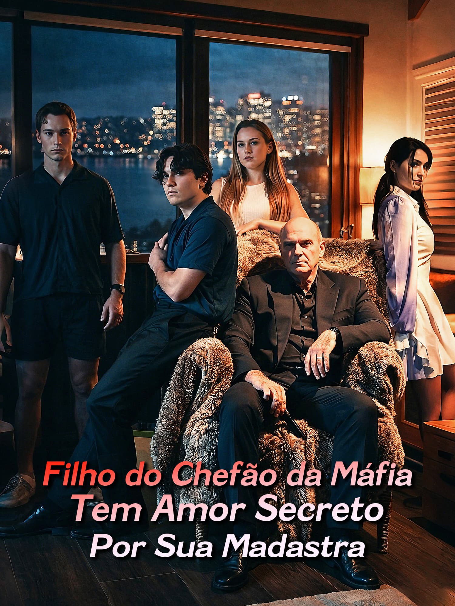 Capa e Pôster da Mini Novela Filho do Chefão da Máfia Tem Amor Secreto Por Sua Madastra