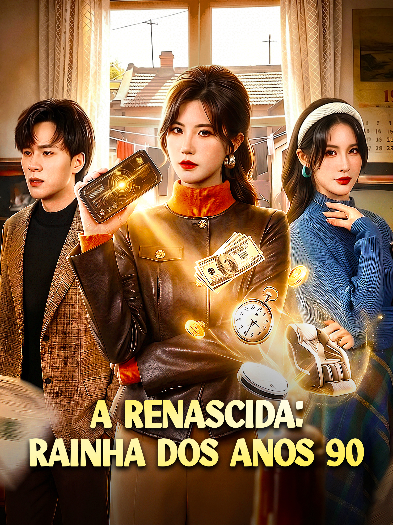 Capa e Pôster da Mini Novela A Renascida: Rainha dos Anos 90