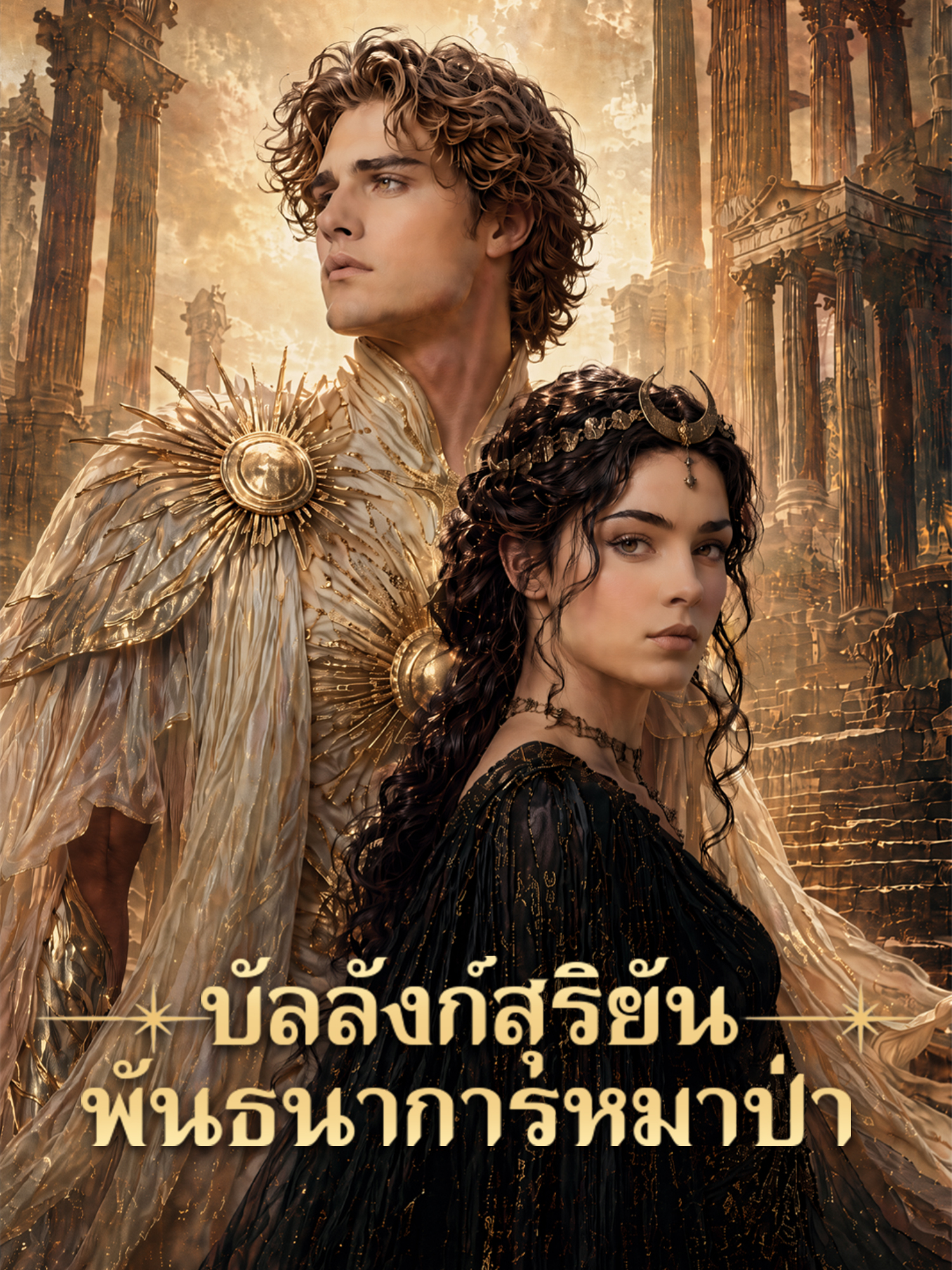 หน้าปกและภาพซีรีส์สั้น บัลลังก์สุริยัน พันธนาการหมาป่า