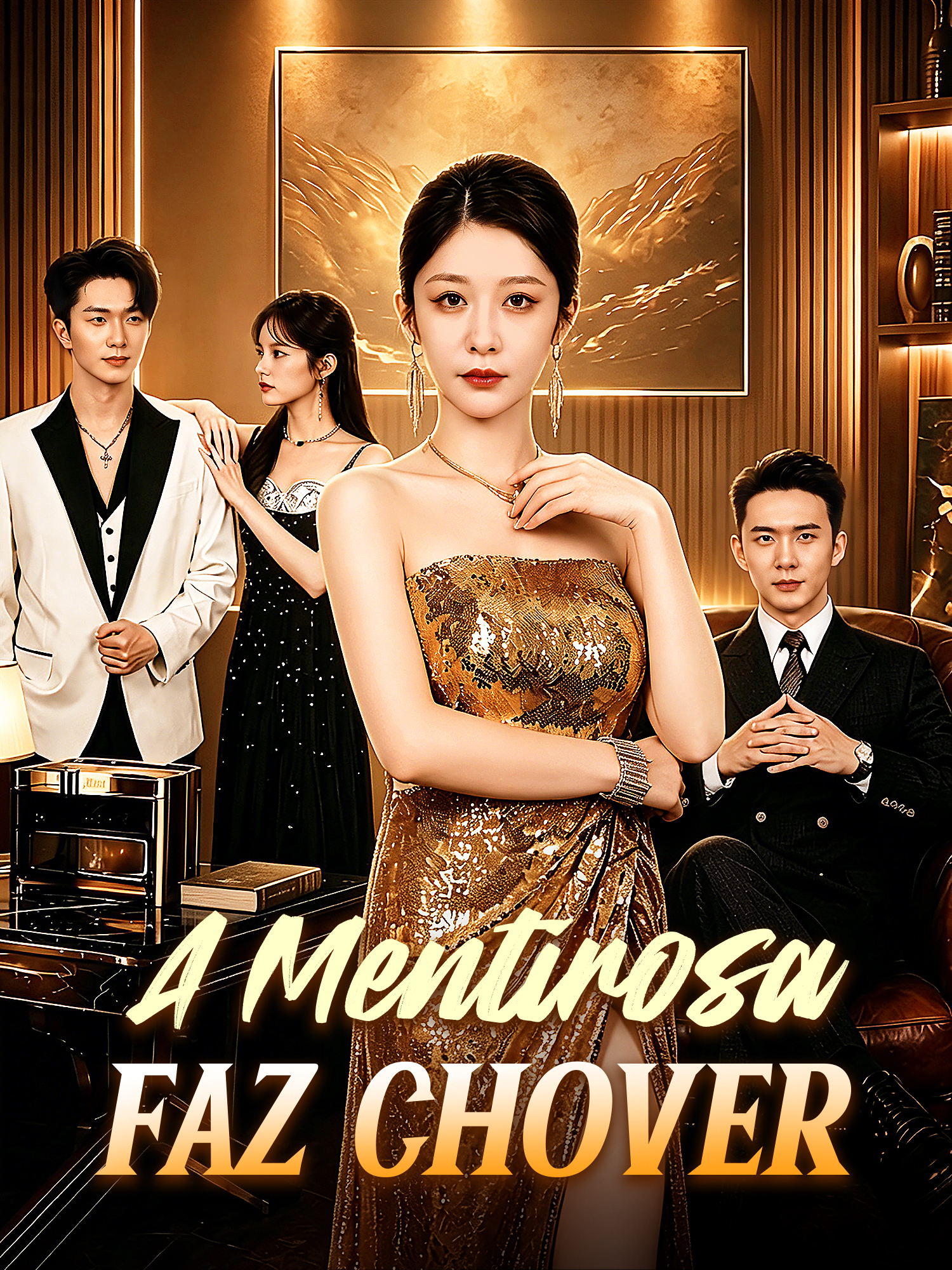 Capa e Pôster da Mini Novela A Mentirosa Faz Chover