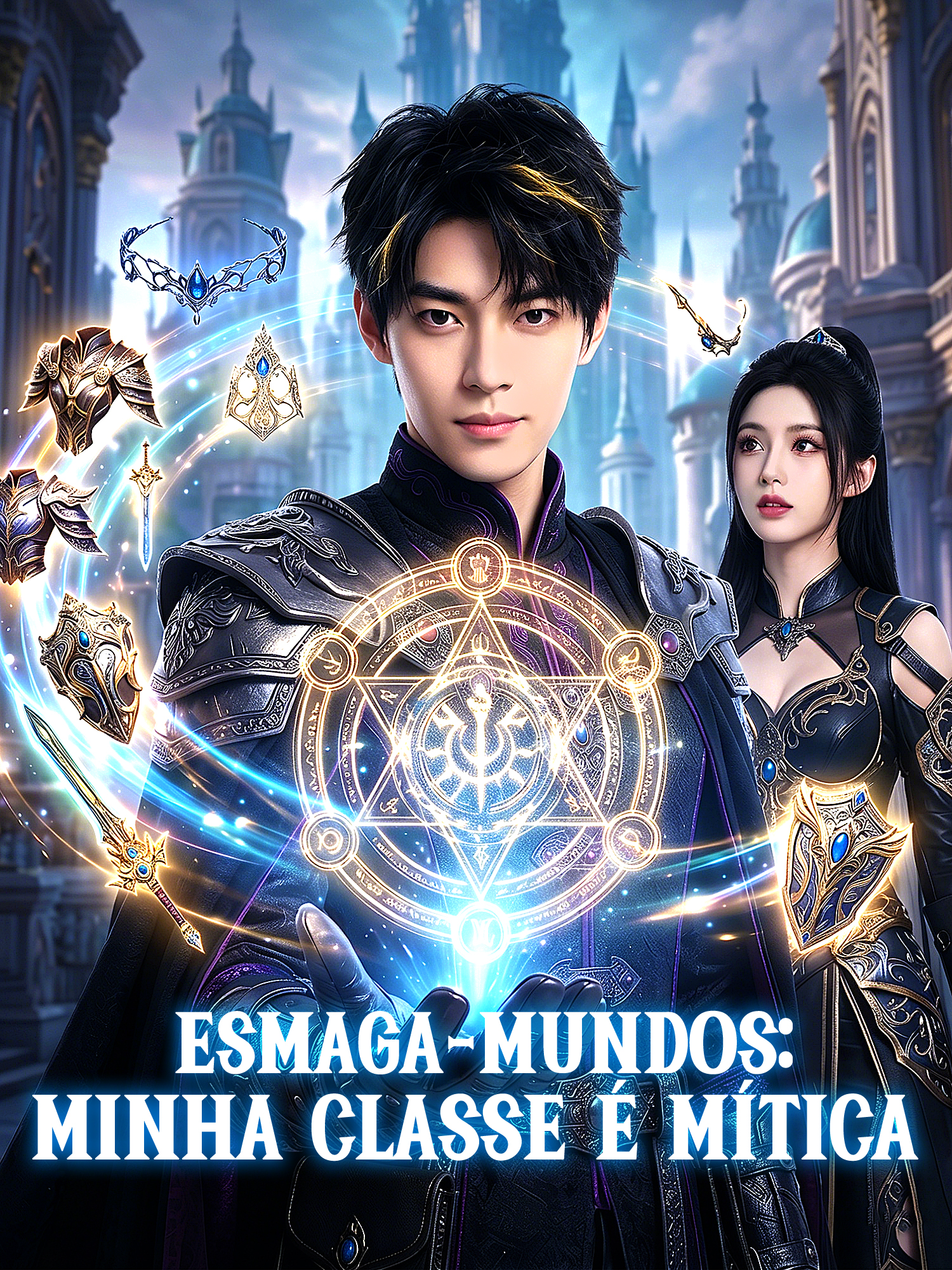 Capa e Pôster da Mini Novela Esmaga-Mundos: Minha Classe é Mítica