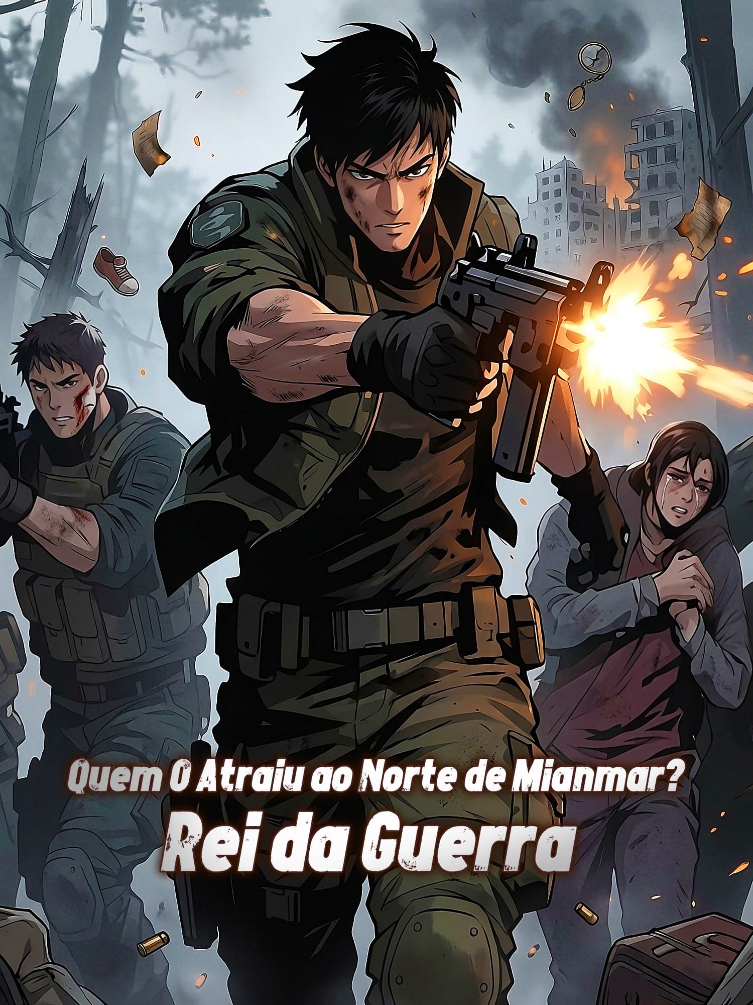 Capa e Pôster da Mini Novela Quem O Atraiu ao Norte de Mianmar? Rei da Guerra