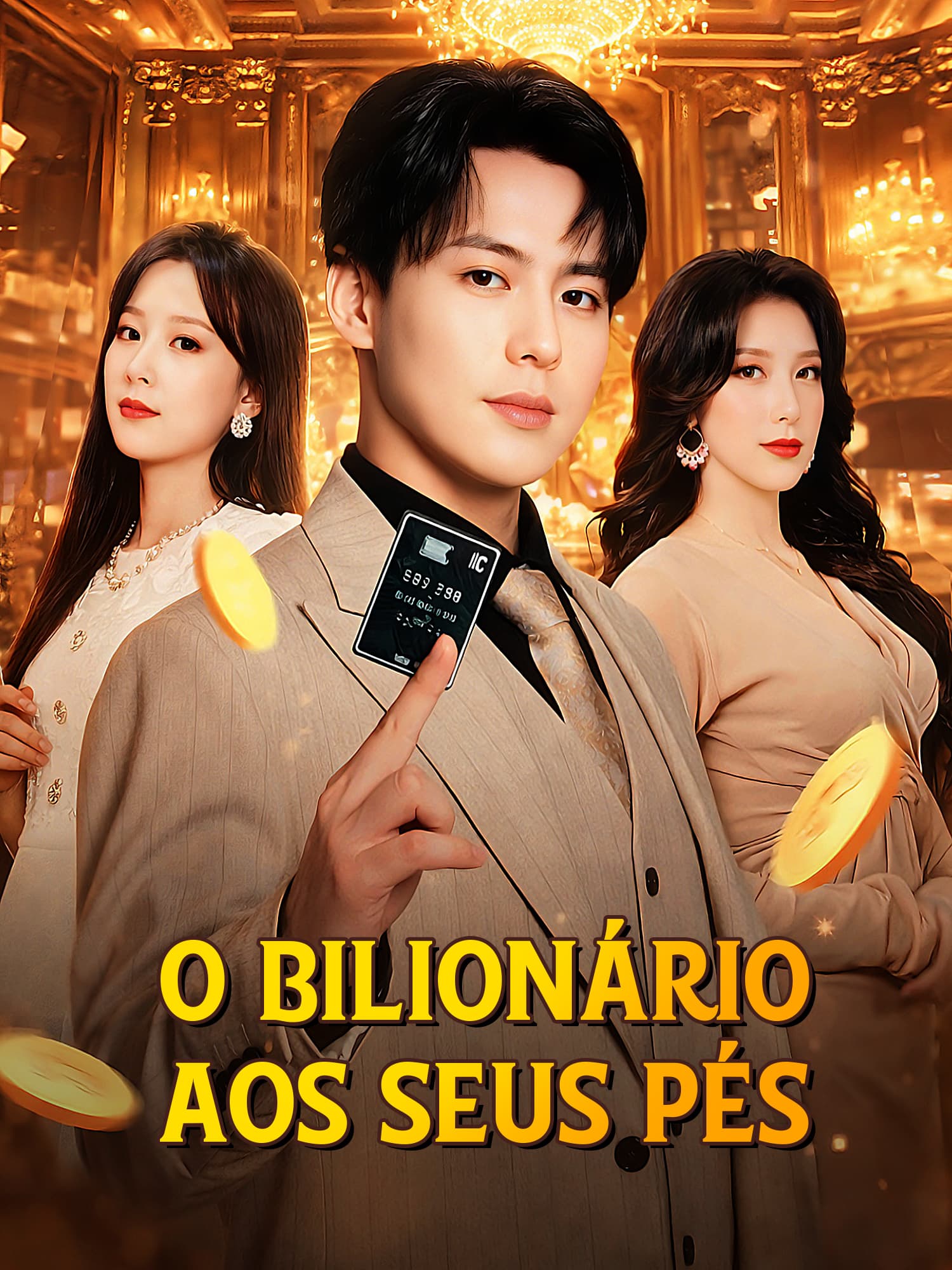Capa e Pôster da Mini Novela O Bilionário aos Seus Pés