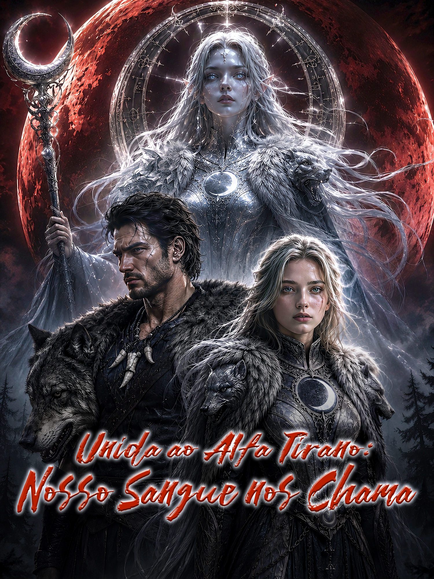 Capa e Pôster da Mini Novela Unida ao Alfa Tirano: Nosso Sangue nos Chama