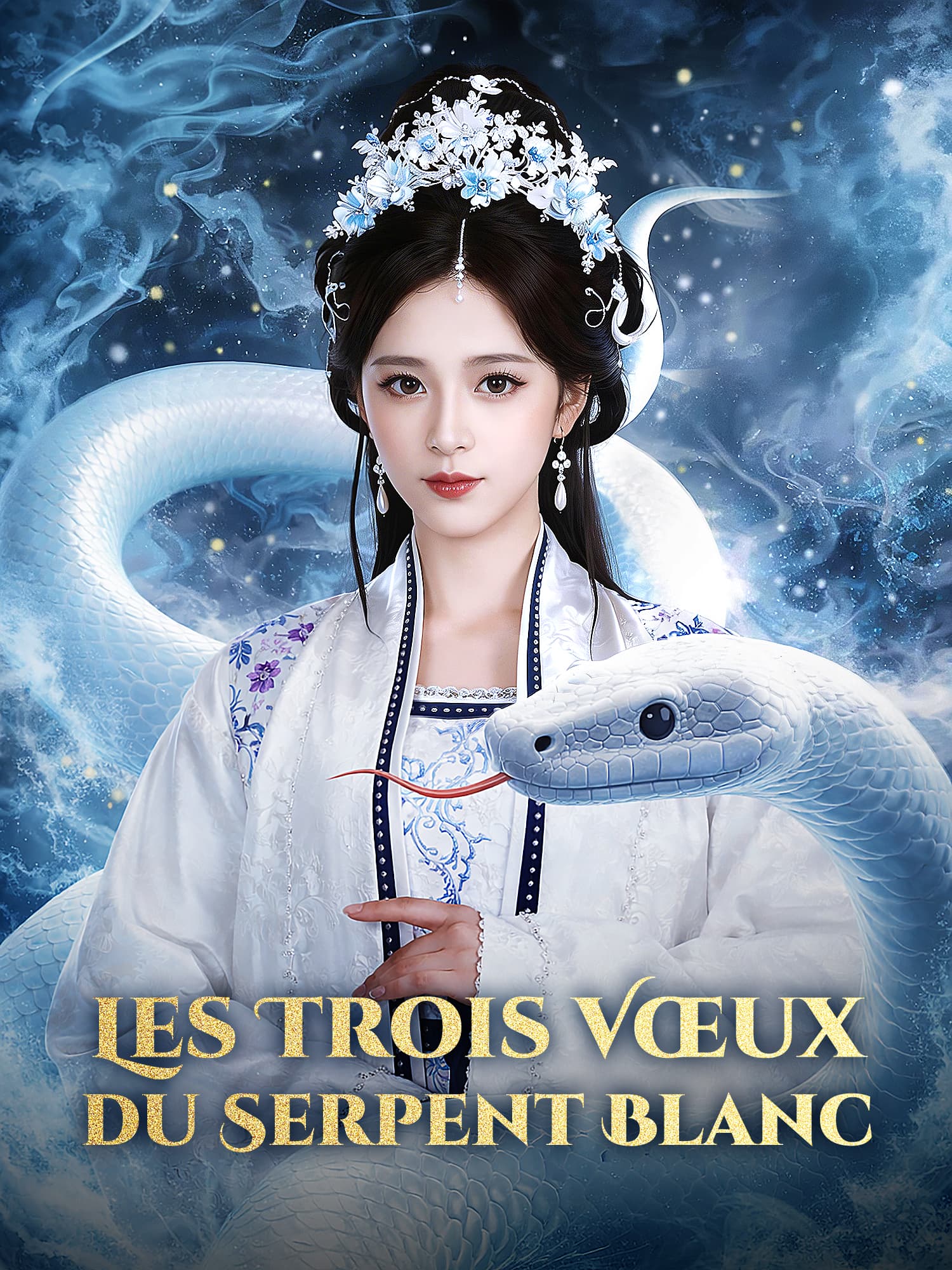 Affiche et Couverture de la Mini-série Les Trois Vœux du Serpent Blanc