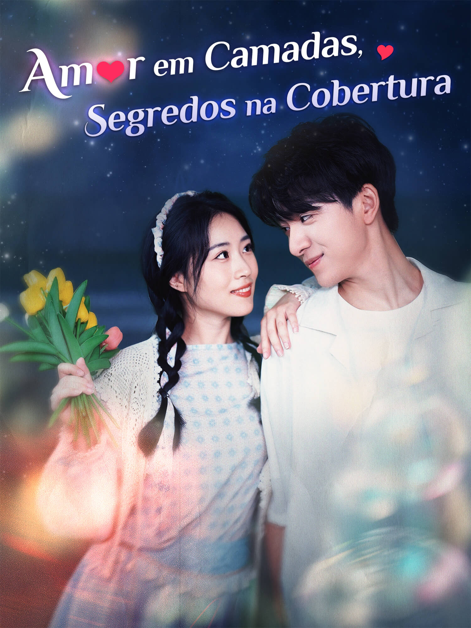 Capa e Pôster da Mini Novela Amor em Camadas, Segredos na Cobertura