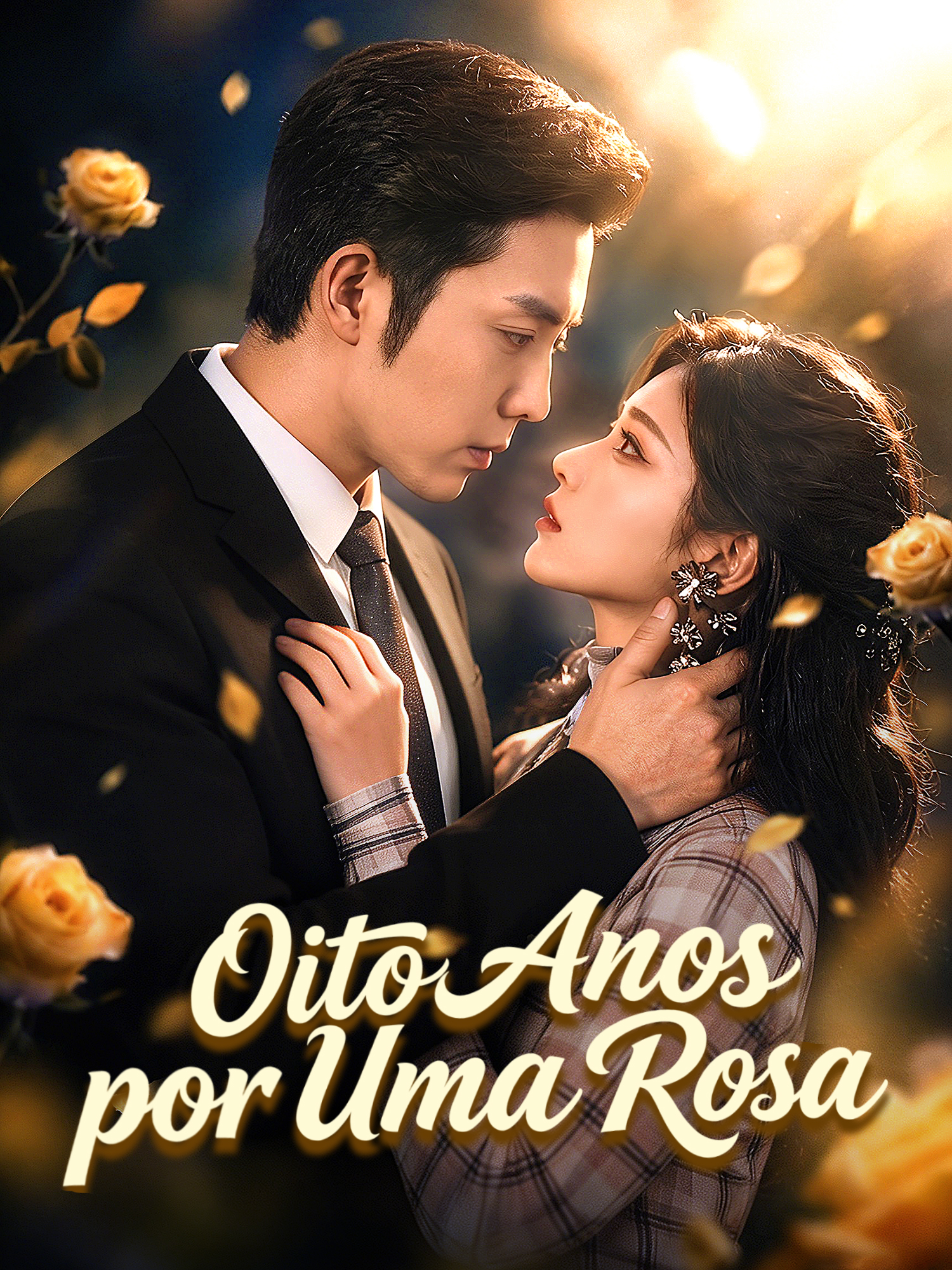 Capa e Pôster da Mini Novela Oito Anos por Uma Rosa