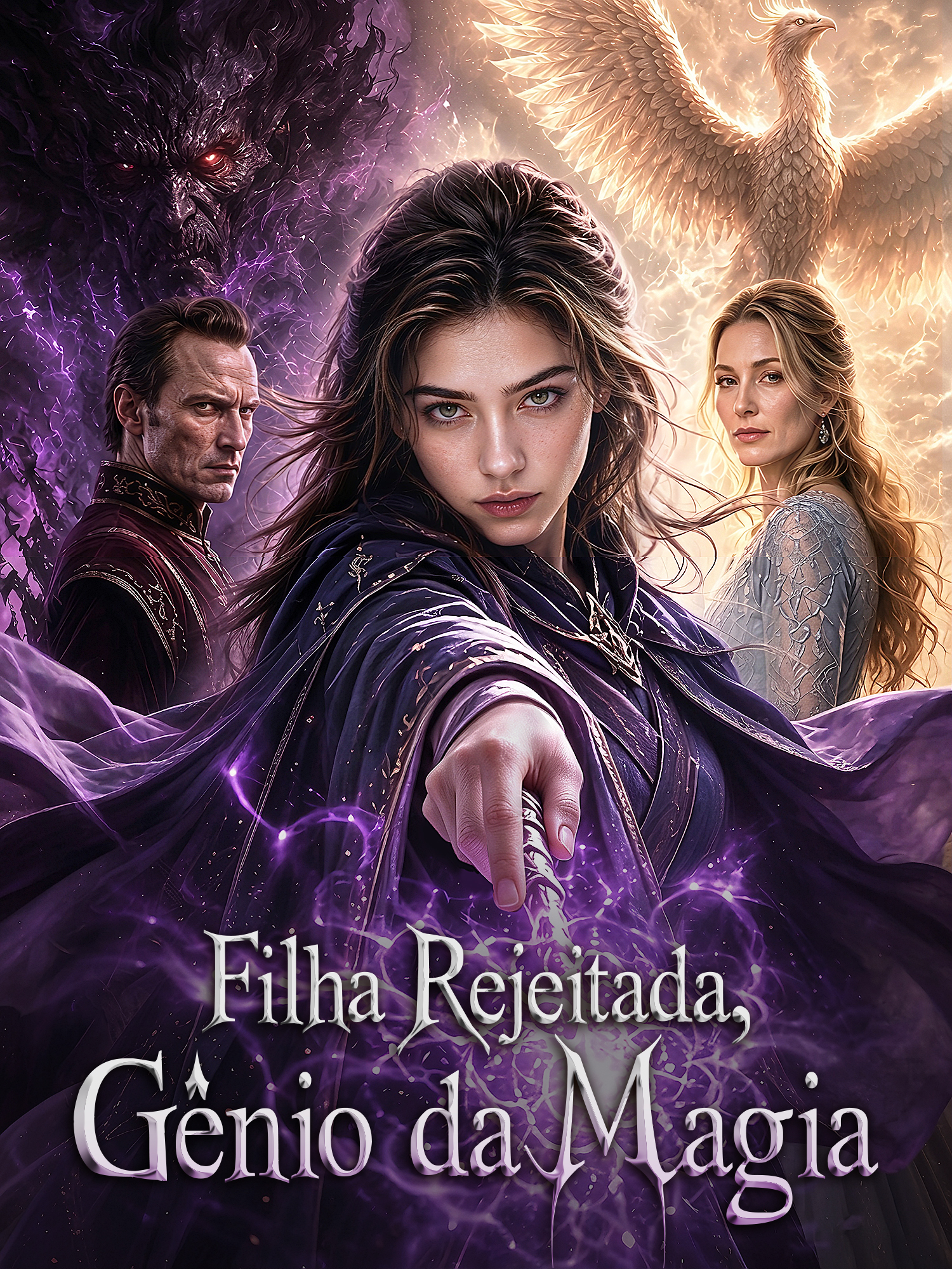 Capa e Pôster da Mini Novela Filha Rejeitada, Gênio da Magia